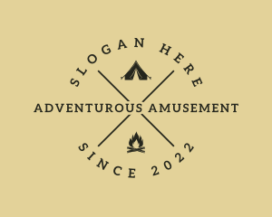 Adventure Tent Campfire logo design