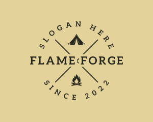 Camping Tent Fire logo