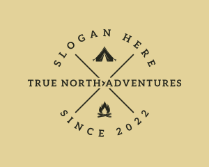 Adventure Tent Campfire logo design