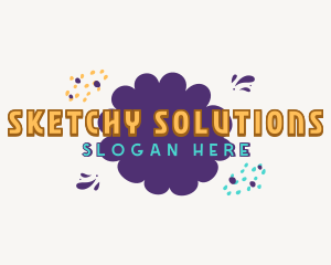 Quirky Shapes Doodle Drawing logo