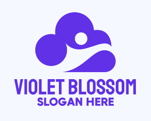 Violet Human & Cloud logo design