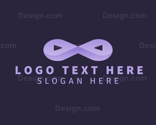 Purple Play Button Loop Logo