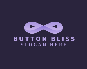 Purple Play Button Loop logo design