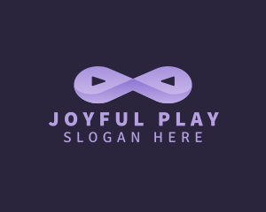 Purple Play Button Loop logo design