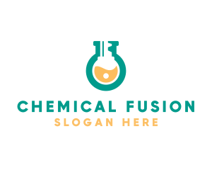 Chemical Key Flask  logo design