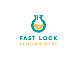 Chemical Key Flask  logo design