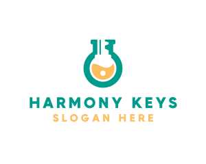 Chemical Key Flask  logo design