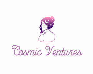 Cosmic Beauty Woman logo design