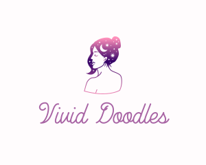 Cosmic Beauty Woman logo design