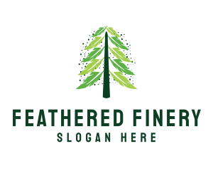 Pine Feather Tree logo design