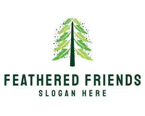 Pine Feather Tree logo design