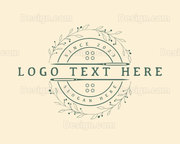 Sewing Needle Wreath Logo