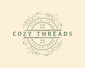 Sewing Needle Wreath logo design