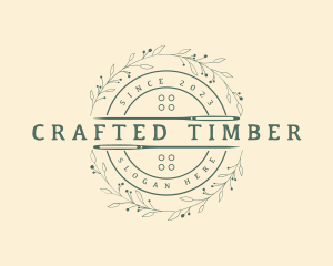 Sewing Needle Wreath logo design