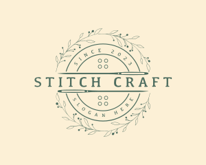 Sewing Needle Wreath logo design