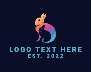 Gradient Rabbit Animal logo