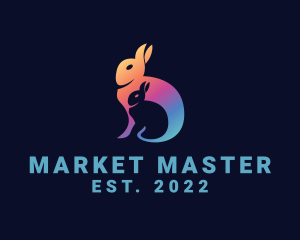 Gradient Rabbit Animal logo design