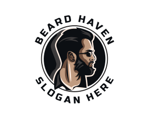 Man Beard Barber logo design