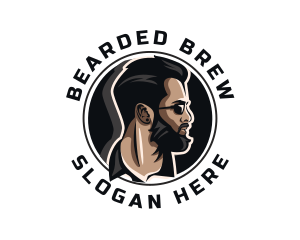 Man Beard Barber logo design