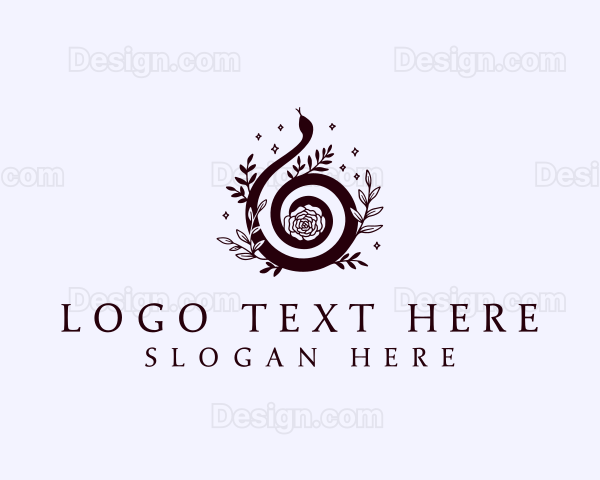 Elegant Snake Floral Logo