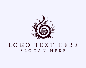 Elegant Snake Floral logo