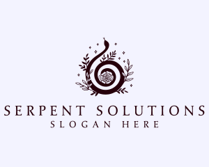 Elegant Snake Floral logo design