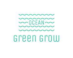 Green Ocean Waves logo design