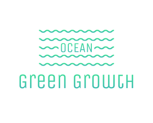 Green Ocean Waves logo design