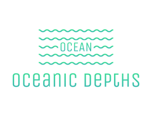 Green Ocean Waves logo design