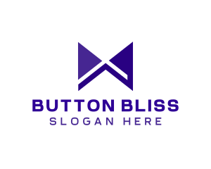 Blue Modern X Ribbon logo design