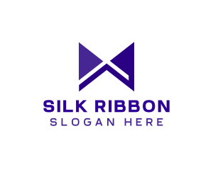 Blue Modern X Ribbon logo design