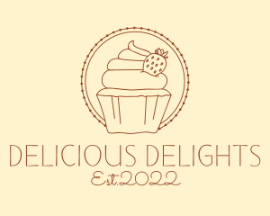 Strawberry Cupcake Bakery logo design