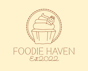 Strawberry Cupcake Bakery logo design