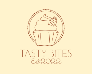 Strawberry Cupcake Bakery logo design