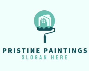 House Paint Roller Painting logo design