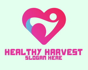 Healthy Person Heart  logo design