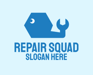 Repair Whale Spanner logo design