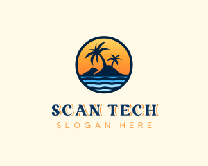 Beach Island Sunset  Logo