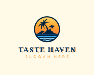 Beach Island Sunset  Logo