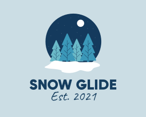 Snow Globe Pine Trees  logo design