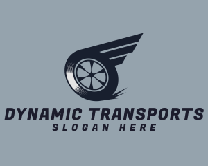 Wing Wheel Transport logo design