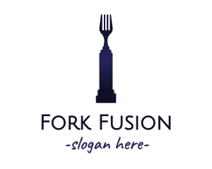 Blue Fork Pedestal logo design