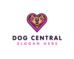 Heart Dog Puppy logo design