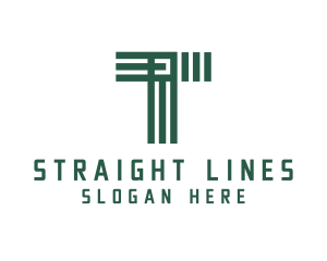 Stripe Lines Letter T logo
