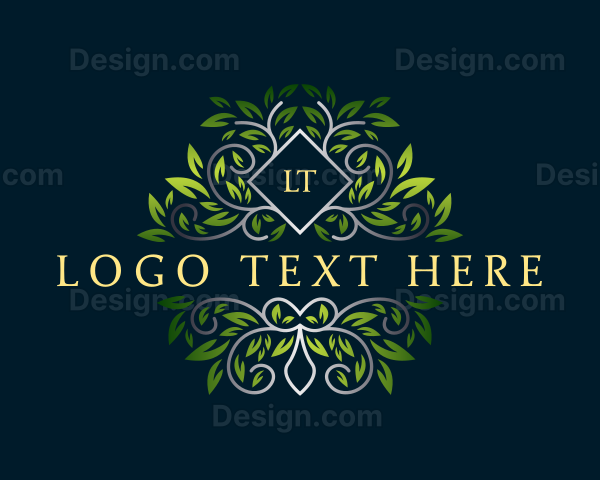 Elegant Leaf Ornament Logo