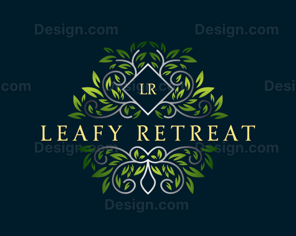 Elegant Leaf Ornament Logo