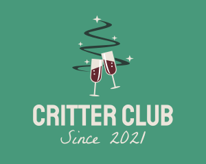 Christmas Tree Wine  logo design