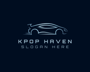 Silver Sports Car Vehicle logo design