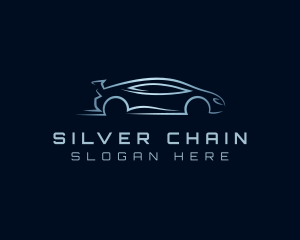 Silver Sports Car Vehicle logo design