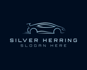 Silver Sports Car Vehicle logo design